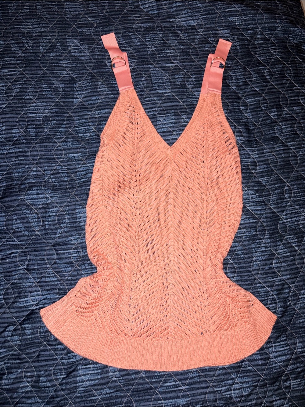 bebe Peach Knit V-Neck Camisole